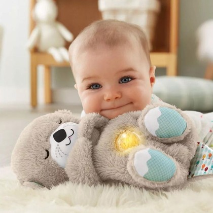 Fisher-Price Schlummer Otter Kuscheltier mit Atembewegung und Musik